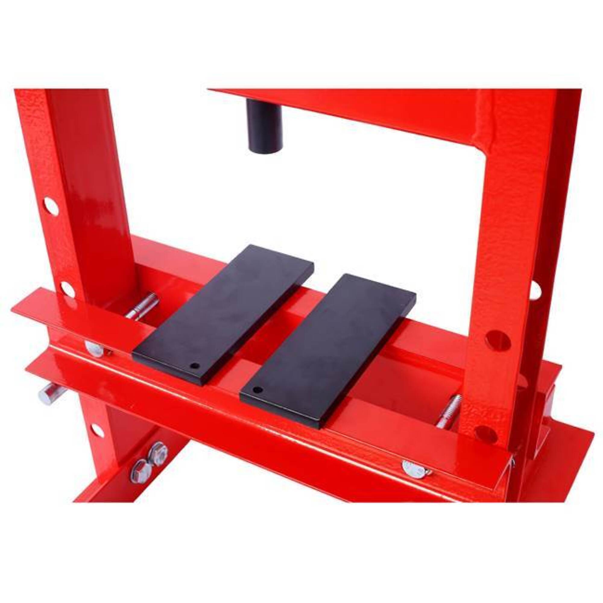 Hydraulic 6 Ton H-Frame Adjustable Shop Press with Plates, Red, BAC-W46566969